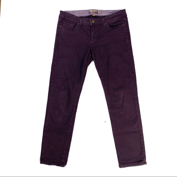Paige Skyline Dark Purple Stretchy Ankle Jean - Picture 2 of 7